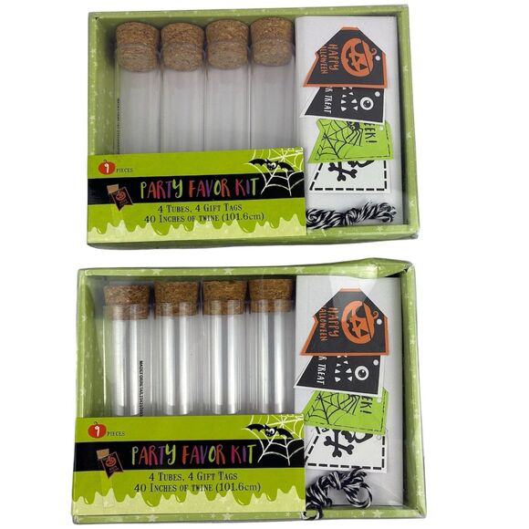 Target Other - Lot of 2 Halloween Test Tubes Party Favor Kits Corks Gift Tags Twine Target NEW